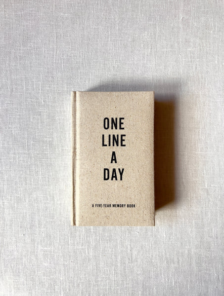 Linen cover of the book "One Line a Day: A Five Year Memory Book."