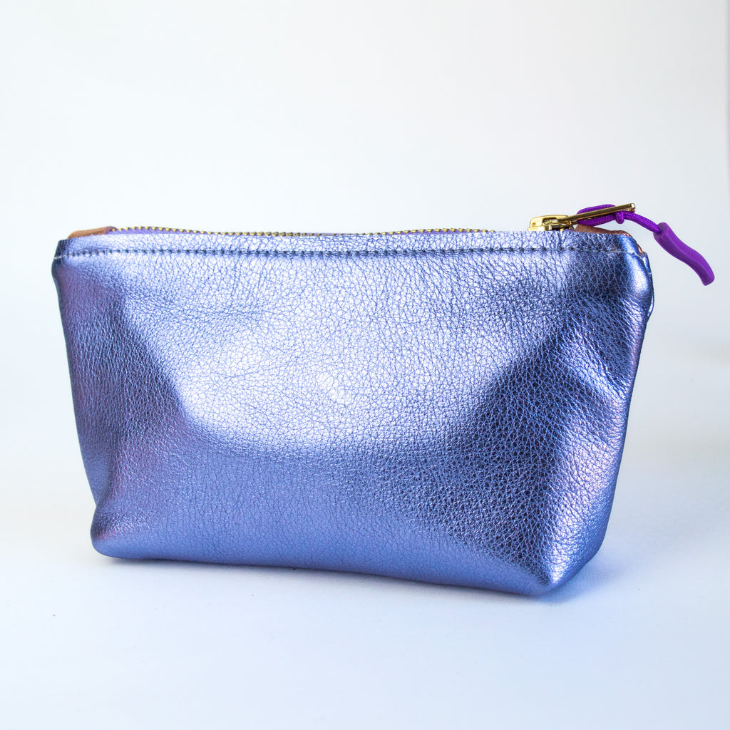 Medium metallic purple pouch.