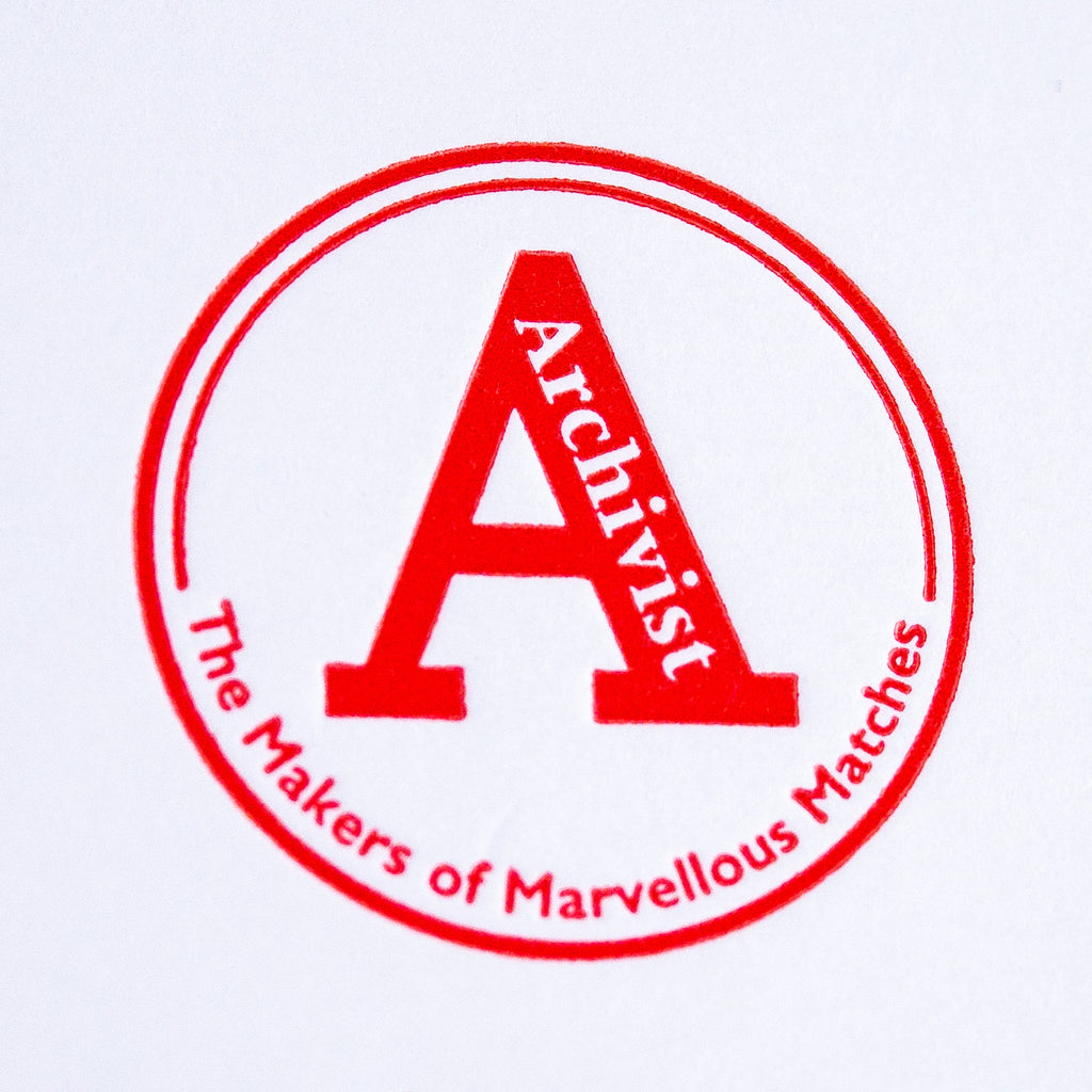 Red text reading "Archivist, the makers of marvellous matches."